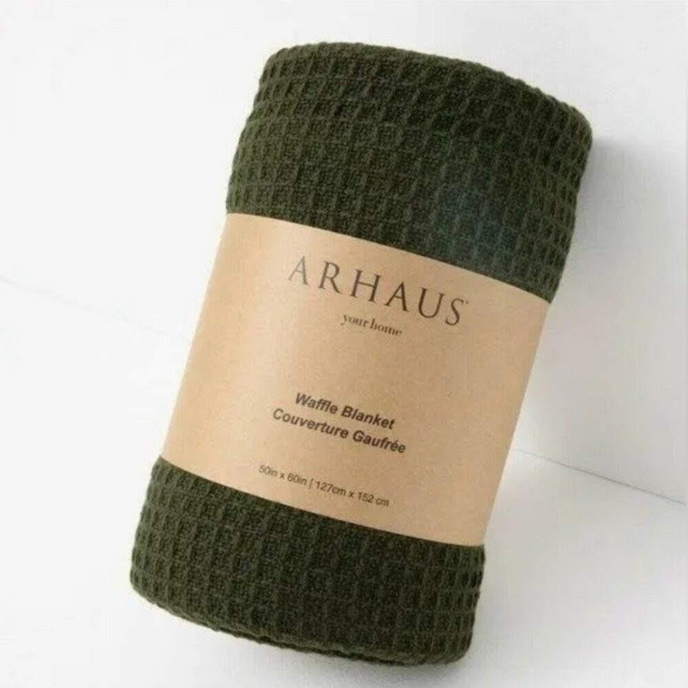 Brand New Arhaus Waffle Blanket Throw 50 x 60 100% Cotton - New in Package